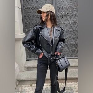 Zara Faux Leather Moto Jacket